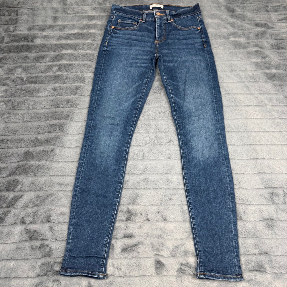 LOFT Modern Skinny Crop Jeans Dark Wash Blue Denim Size 26 2 Womens